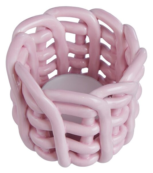 LITTLE CRAFT Svícen na čajovou svíčku 6 cm - sv.růžová