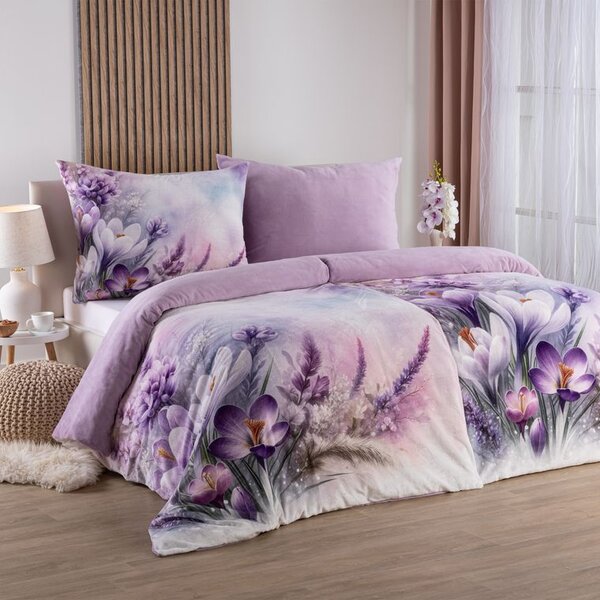 Ložní povlečení z mikroplyše KROKUSOVÁ ROMANCE