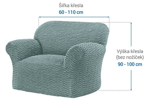 Bielastické potahy CRISTINA mátová křeslo (š. 60 - 110 cm)