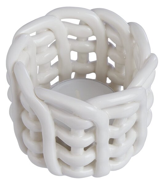 LITTLE CRAFT Svícen na čajovou svíčku 6 cm - bílá