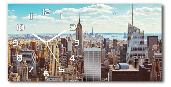 Skleněné hodiny na stěnu New York ptačí pohled pl_zsp_60x30_f_133162590