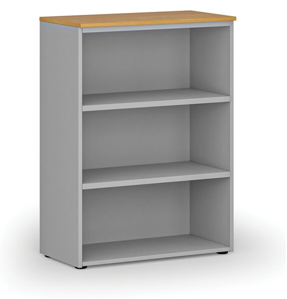 Kancelářský regál PRIMO GRAY, 800 x 420 x 1087 mm, šedá/buk