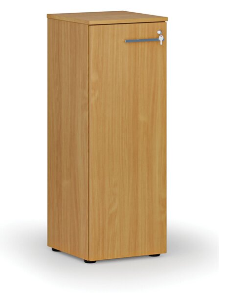 Nízká kancelářská skříň s dveřmi PRIMO WOOD, 400 x 420 x 1087 mm, buk