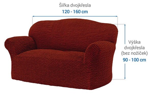 Bielastické potahy CRISTINA měděná dvojkřeslo (š. 120 - 160 cm)