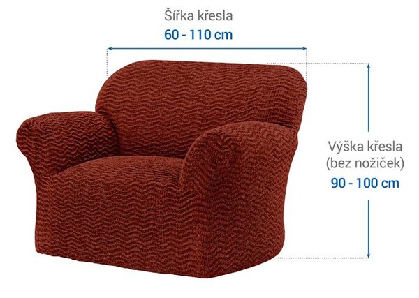 Bielastické potahy CRISTINA měděná křeslo (š. 60 - 110 cm)
