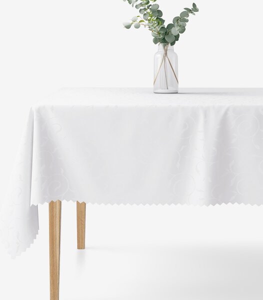 Goldea sváteční hranatý teflonový ubrus - bílý s velkými ornamenty 140 x 220 cm