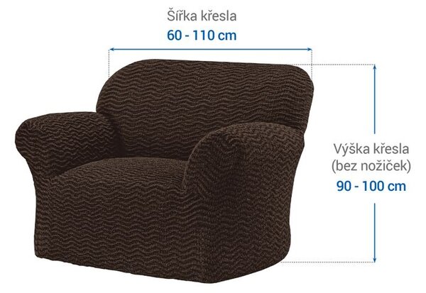 Bielastické potahy CRISTINA tabáková křeslo (š. 60 - 110 cm)