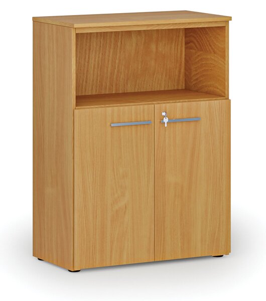 Kombinovaná kancelářská skříň PRIMO WOOD, 800 x 420 x 1087 mm, buk
