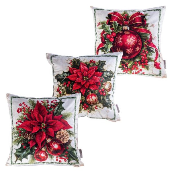 Sada 3 ks povlaků na polštářky CHRISTMAS STAR 45 x 45 cm