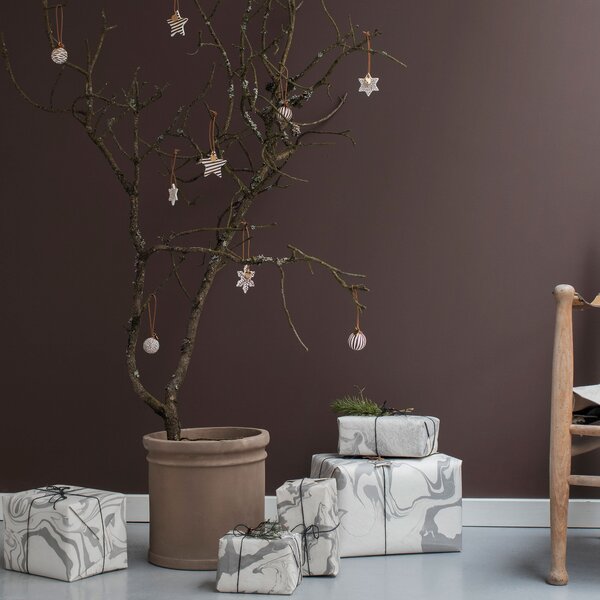 Mette Ditmer Porcelánové ozdoby Star Brown - 3 ks MTD107