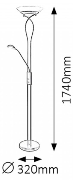 Rabalux 4554 Gamma stojanové svítidlo E27 2x15W+G9 1x40W černá