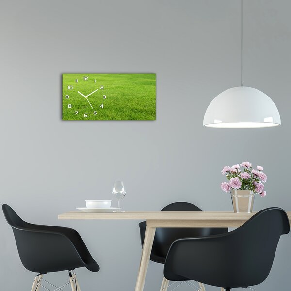 Skleněné hodiny na stěnu tiché Zelená tráva pl_zsp_60x30_f_141153462