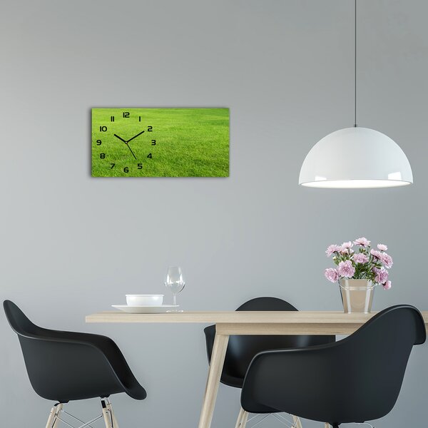 Skleněné hodiny na stěnu tiché Zelená tráva pl_zsp_60x30_f_141153462