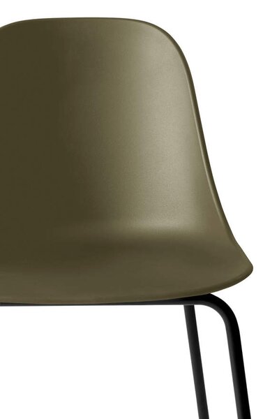 Audo Copenhagen Židle Harbour Side Chair, black tube base / olive