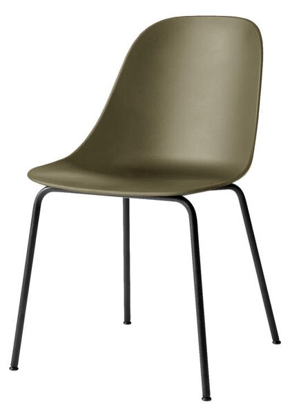 Audo Copenhagen Židle Harbour Side Chair, black tube base / olive