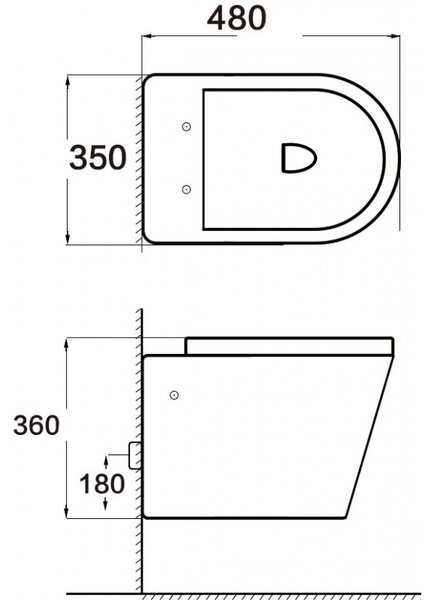 Mexen RICO Rimless mísa závěsná se sedátkem volně-padajícím, 48 x 35 cm, bílá, 30721000