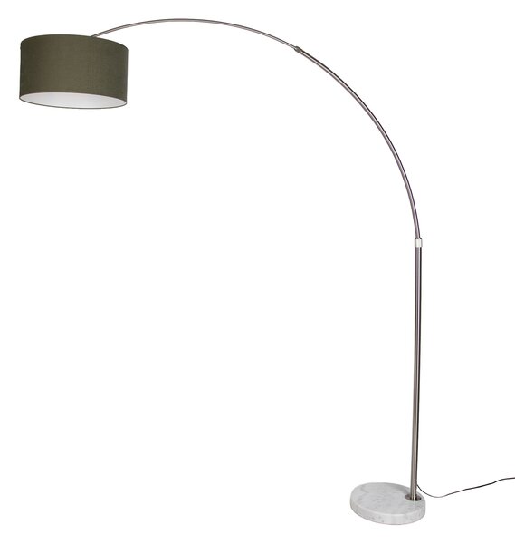 Ocelová stojací lampa s tmavě zeleným stínidlem 50 cm - XXL