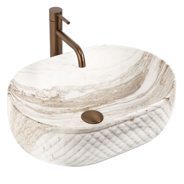 Rea Oktawia Saturn, umyvadlo na desku 500x355x150 mm, imitace kamene, REA-U3529