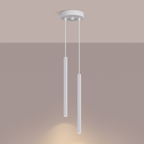 Sollux SL.1866 - Lustr na lanku ARCHE 2xG9/8W/230V bílá