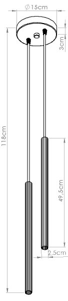 Sollux SL.1867 - Lustr na lanku ARCHE 2xG9/8W/230V černá