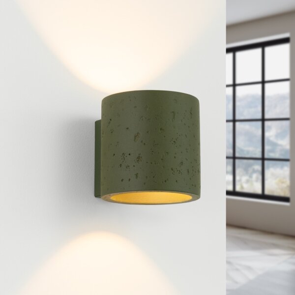 Sollux SL.1839 - Nástěnné bodové svítidlo ORBIS 1xG9/8W/230V beton/zelená