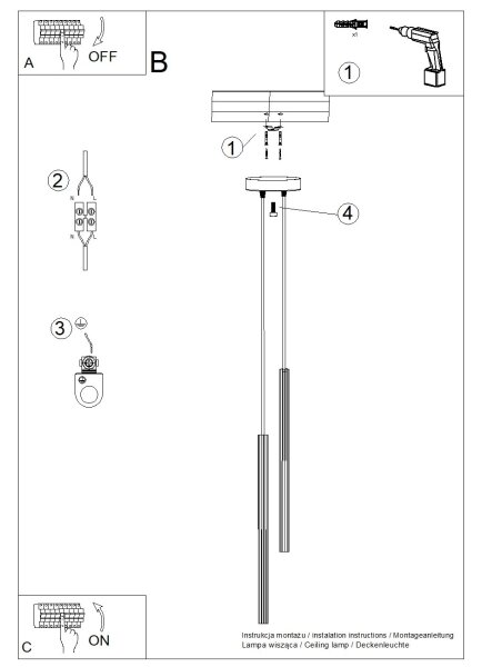 Sollux SL.1867 - Lustr na lanku ARCHE 2xG9/8W/230V černá