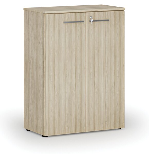 Kancelářská skříň s dveřmi PRIMO WOOD, 800 x 420 x 1087 mm, dub přírodní