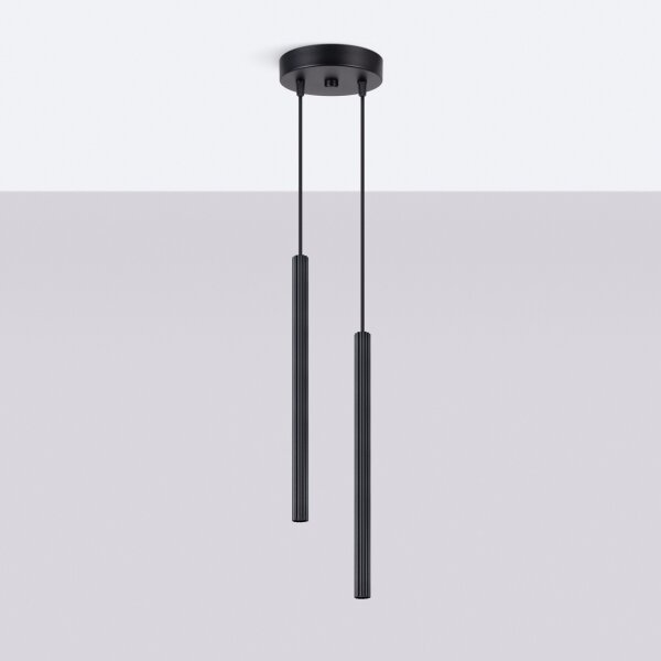 Sollux SL.1867 - Lustr na lanku ARCHE 2xG9/8W/230V černá