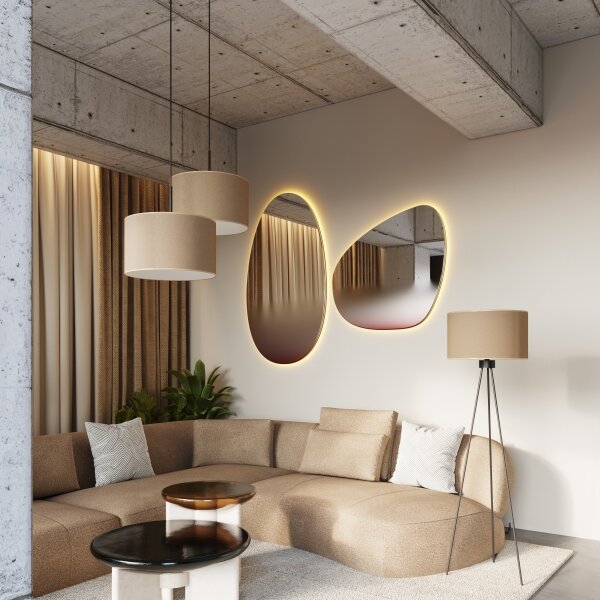 Sollux SL.1853 - Stojací lampa NEVIA 1xE27/15W/230V taupe