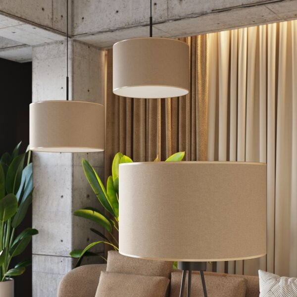 Sollux SL.1849 - Lustr na lanku NEVIA 1xE27/15W/230V pr. 40 cm taupe