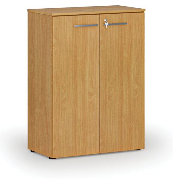 Kancelářská skříň s dveřmi PRIMO WOOD, 800 x 420 x 1087 mm, buk