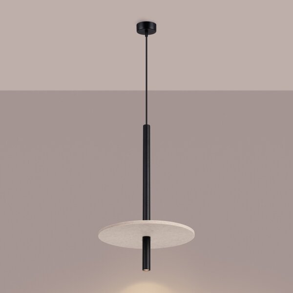Sollux SL.1879 - Lustr na lanku FELTRO 1xG9/8W/230V černá/krémová