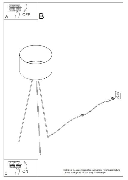 Sollux SL.1855 - Stojací lampa NEVIA 1xE27/15W/230V modrá