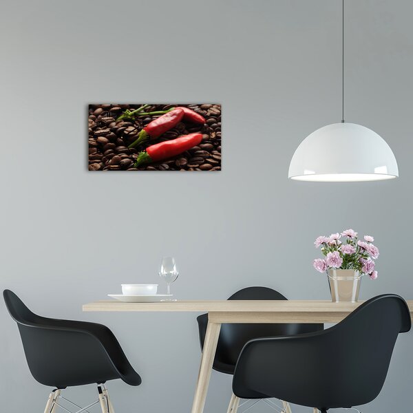 Skleněné hodiny na stěnu tiché Chilli a káva pl_zsp_60x30_f_171908547