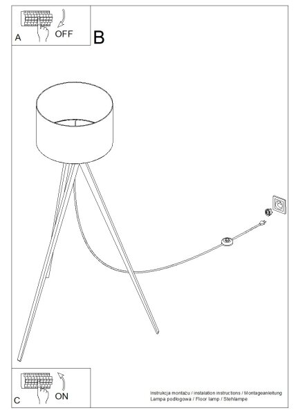 Sollux SL.1908 - Stojací lampa NATT 1xE27/15W/230V bílá
