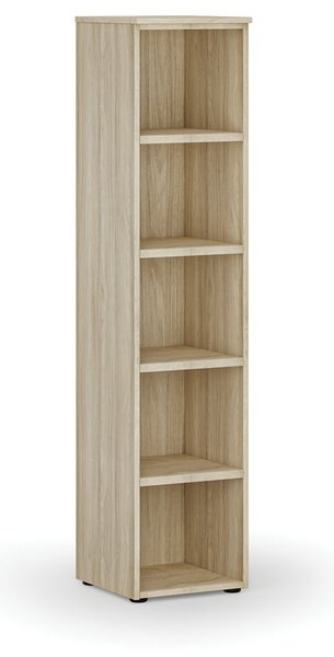 Kancelářský regál PRIMO WOOD, 400 x 420 x 1781 mm, dub přírodní