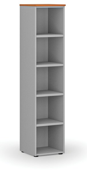 Kancelářský regál PRIMO GRAY, 400 x 420 x 1781 mm, šedá/třešeň