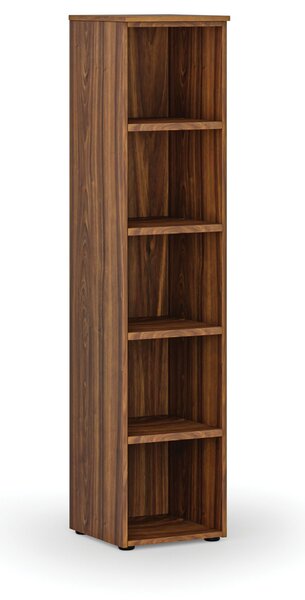 Kancelářský regál PRIMO WOOD, 400 x 420 x 1781 mm, ořech