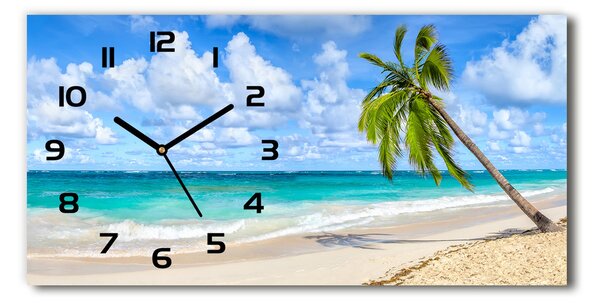Skleněné hodiny na stěnu Tropická pláž pl_zsp_60x30_f_178941765