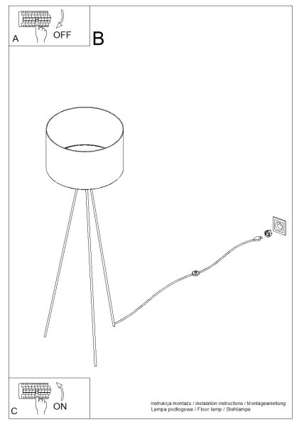 Sollux SL.1854 - Stojací lampa NEVIA 1xE27/15W/230V mramor/béžová