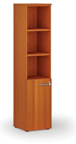 Kombinovaná kancelářská skříň PRIMO WOOD, dveře na 2 patra, 400 x 420 x 1781 mm, třešeň