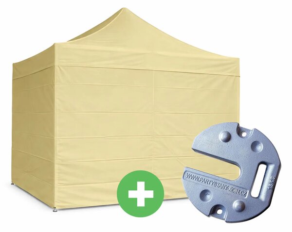 Nůžkový stan 3x3m ALU PREMIUM SET - plné bočnice + závaží barva Modrá