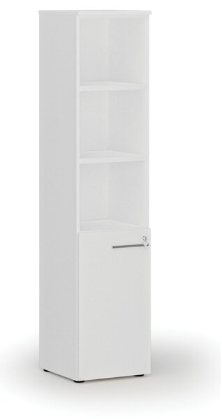 Kombinovaná kancelářská skříň PRIMO WHITE, dveře na 2 patra, 400 x 420 x 1781 mm, bílá
