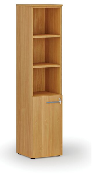 Kombinovaná kancelářská skříň PRIMO WOOD, dveře na 2 patra, 400 x 420 x 1781 mm, buk