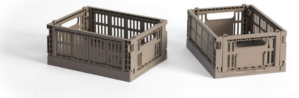 HAY Úložný box Colour Crate Mini set 2ks, warm grey