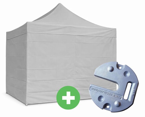 Nůžkový stan 3x3m ALU PREMIUM SET - plné bočnice + závaží barva Modrá
