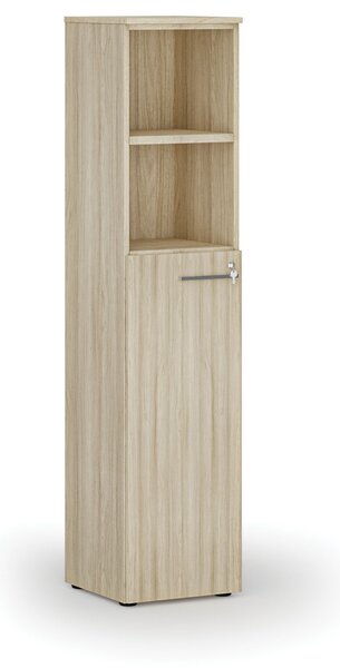 Kombinovaná kancelářská skříň PRIMO WOOD, dveře na 3 patra, 400 x 420 x 1781 mm, dub přírodní