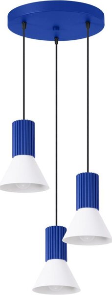 Sollux SL.1875 - Lustr na lanku ESTRIA 3xE14/10W/230V pr. 30 cm modrá