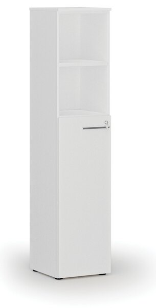 Kombinovaná kancelářská skříň PRIMO WHITE, dveře na 3 patra, 400 x 420 x 1781 mm, bílá