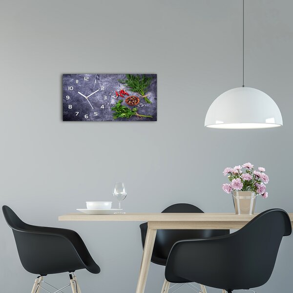 Skleněné hodiny na stěnu Bylinky a koření pl_zsp_60x30_f_193474883